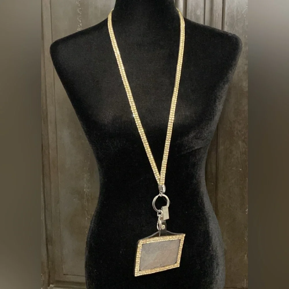 1 Rhinestone Lanyard ID Badges